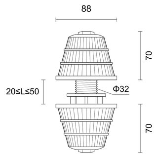 TS8832A(ABS)88三层塔型排水帽 产品图
