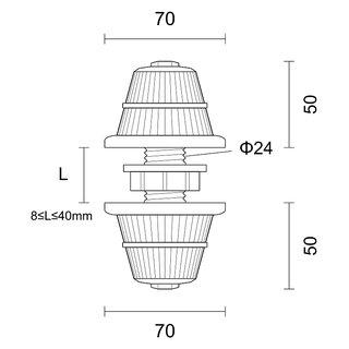 TS7024(ABS)70两层塔型排水帽 产品图