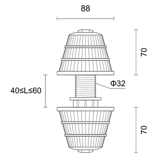TS8832B(ABS)88三层塔型排水帽 产品图