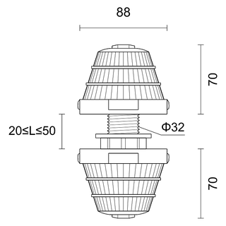 TSK8832(ABS)88三层塔型排水帽 产品图