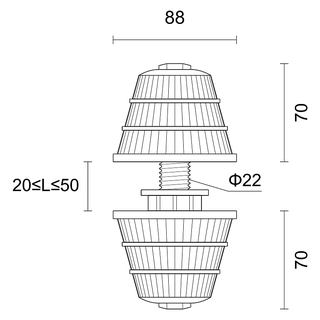 TS8822(ABS)88三层塔型排水帽 产品图