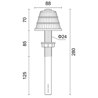 T8824C(ABS)88三层塔型排水帽 产品图