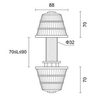 TS8832C(ABS)88三层塔型排水帽 产品图