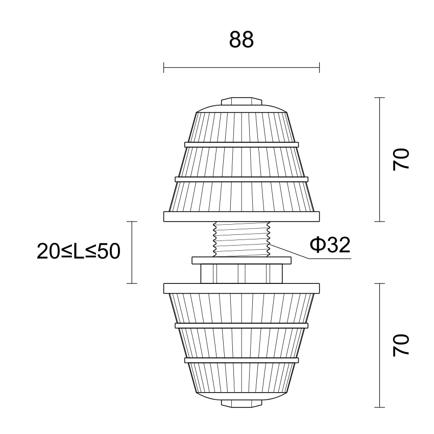 TS8832A（ABS）88三层塔型排水帽 产品图