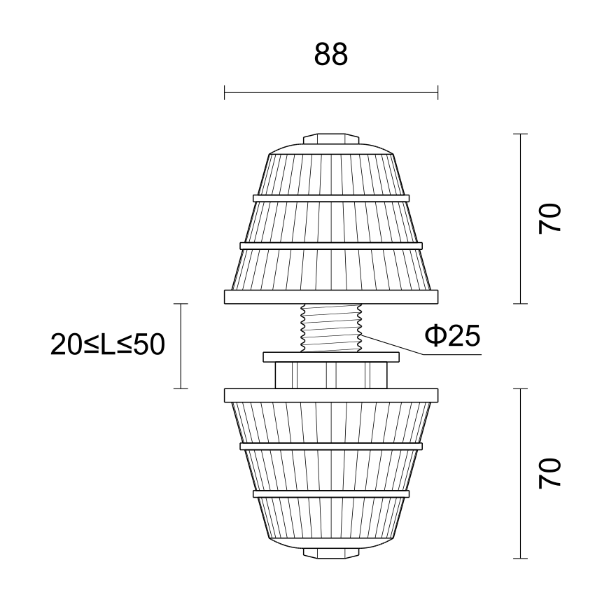 TS8825（ABS）88三层塔型排水帽 产品图