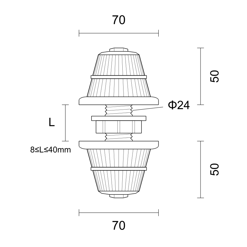 TS7024（ABS）70两层塔型排水帽 产品图