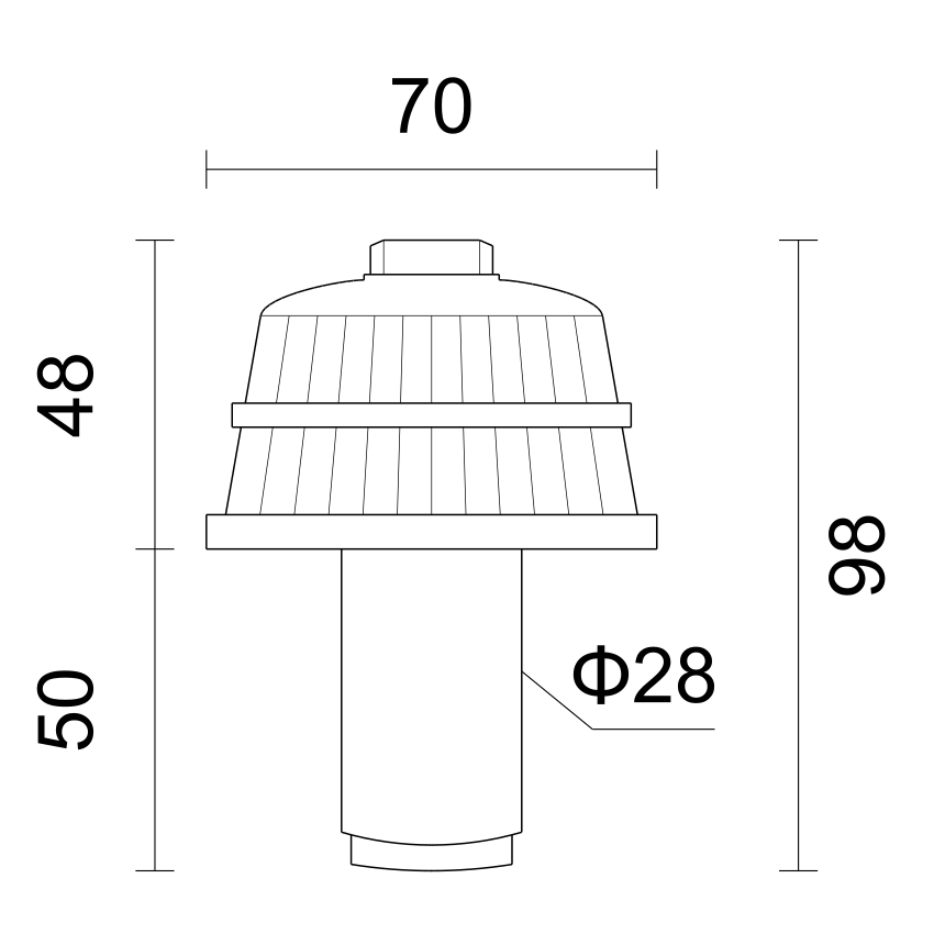 T7028（ABS）70两层塔型排水帽 产品图