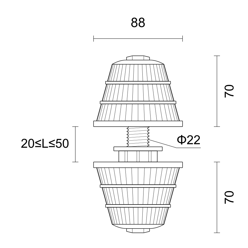 TS8822（ABS）88三层塔型排水帽 产品图