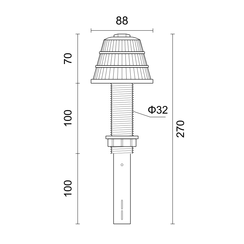 T8832F（ABS）88三层塔型排水帽 产品图