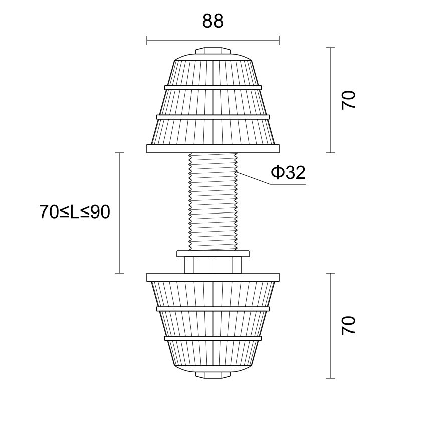 TS8832C（ABS）88三层塔型排水帽 产品图
